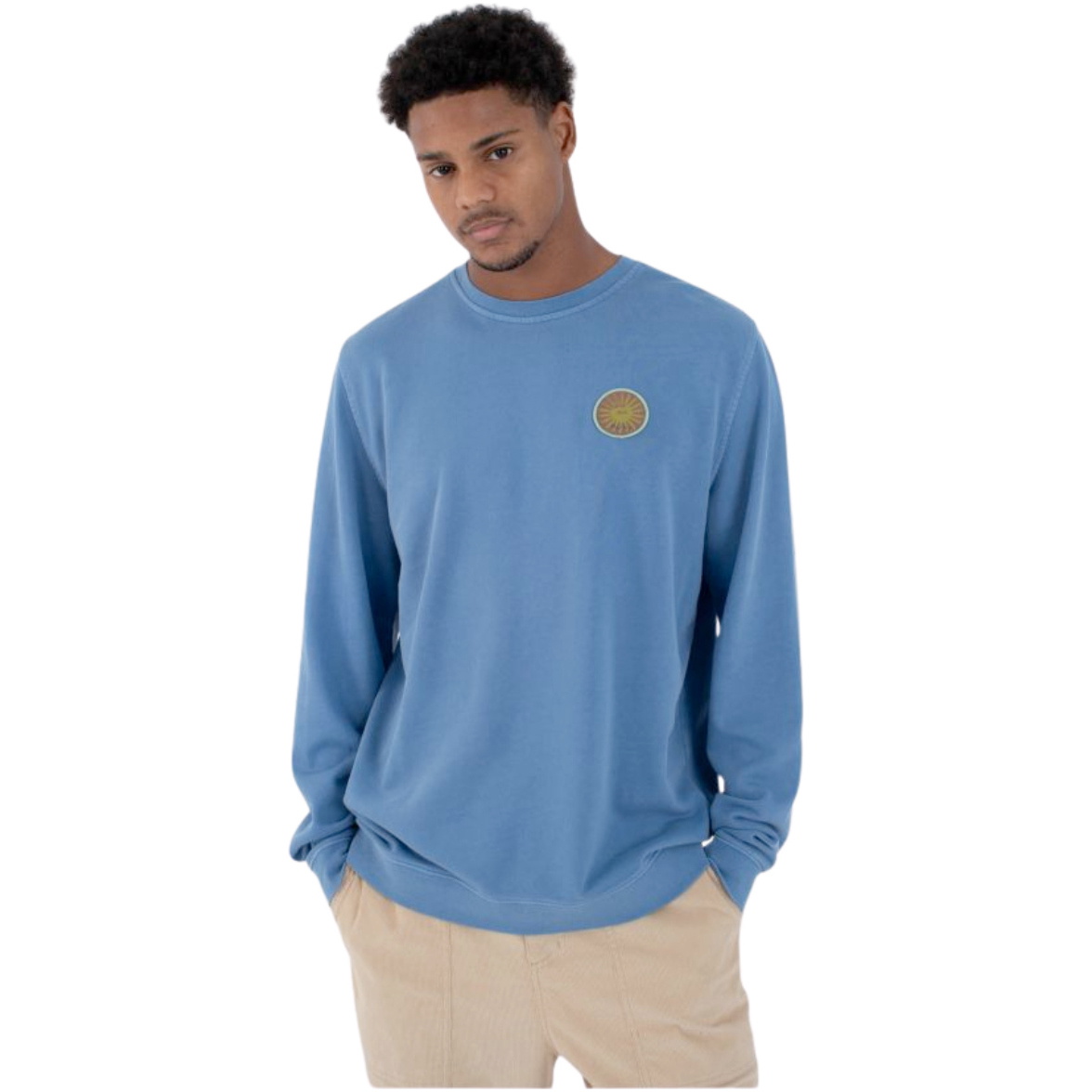 2026 Hurley Mens Naturals Crew Sweatshirt HFA25MMFT04694 - Blue